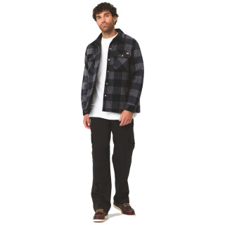 Dickies Surchemise Homme Portland Grise – Chemise Chaude à Carreaux – Look Outdoor et Urbain