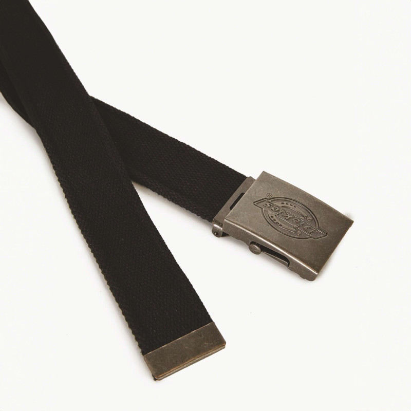 Dickies Ceinture Unisexe Noire – Toile Canvas Résistante – Boucle Métallique Ajustable
