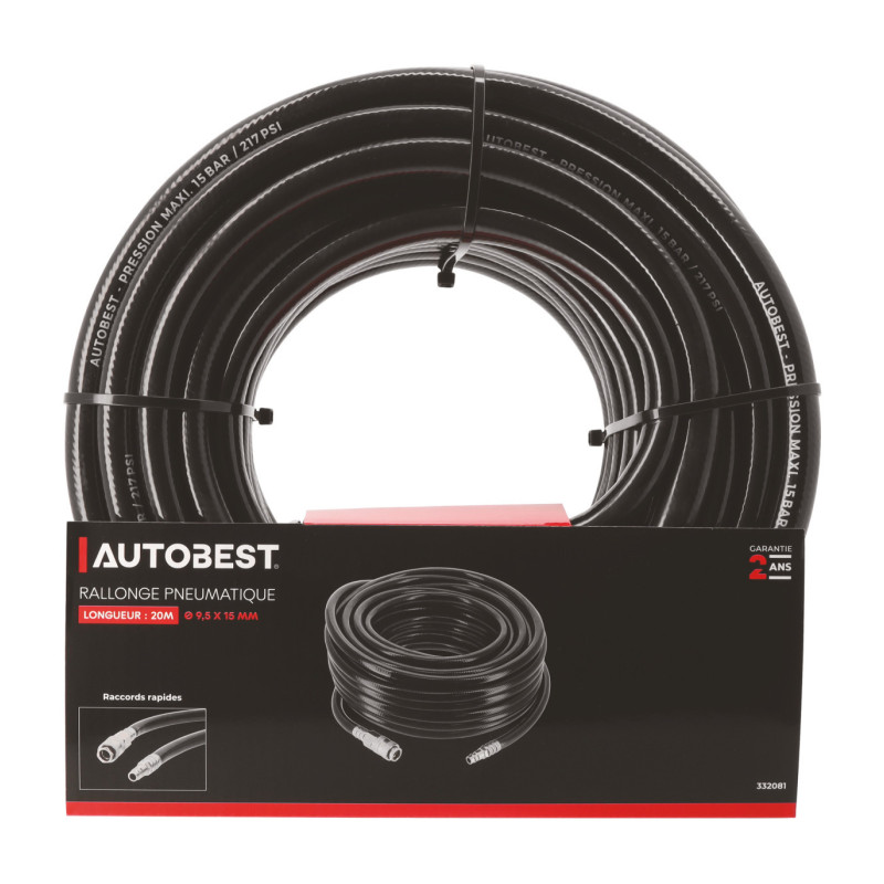 Rallonge pneumatique 20M - en PVC - Raccords pneumatiques rapides