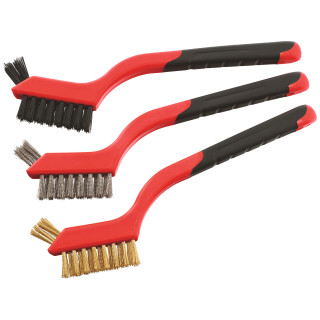 Lot de 3 mini brosses métal, laiton, plastique
