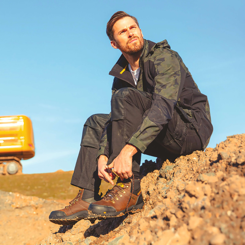 Chaussures De Sécurité Hautes – Caterpillar Framework Cuir Marron S3 – Tige Cuir Nubuck & Nylon – Embout Acier – Homme