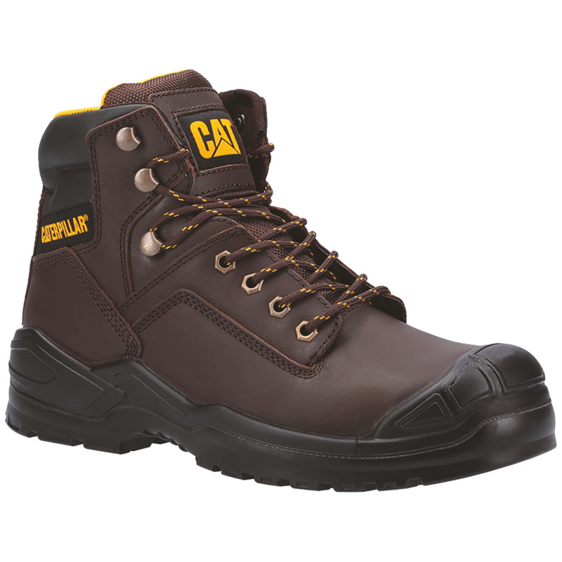 Chaussures De Sécurité Hautes – Caterpillar Striver Bump Marron S3 SRC – Tige Cuir Nubuck Waterproof – Embout Acier – Homme