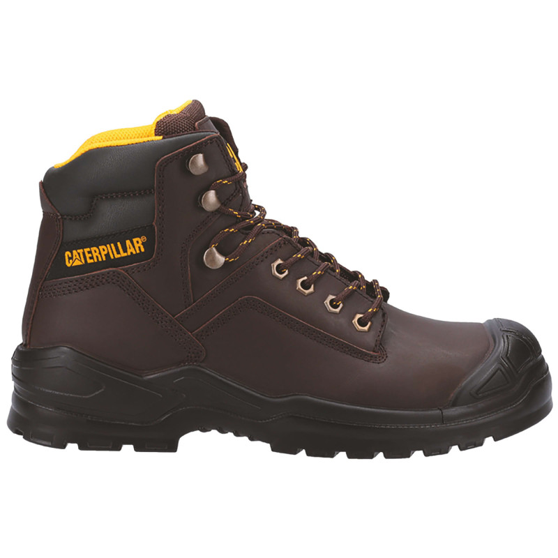 Chaussures De Sécurité Hautes – Caterpillar Striver Bump Marron S3 SRC – Tige Cuir Nubuck Waterproof – Embout Acier – Homme