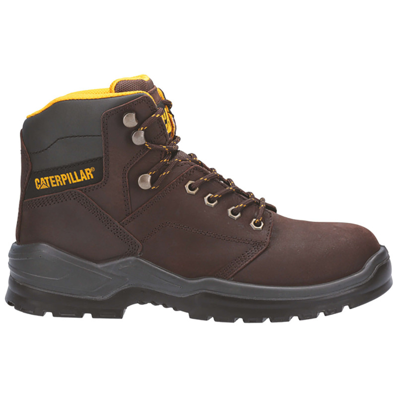 Chaussures De Sécurité Hautes – Caterpillar Striver Marron S3 SRC – Tige Cuir Nubuck & Nylon Waterproof – Embout Acier – Homme