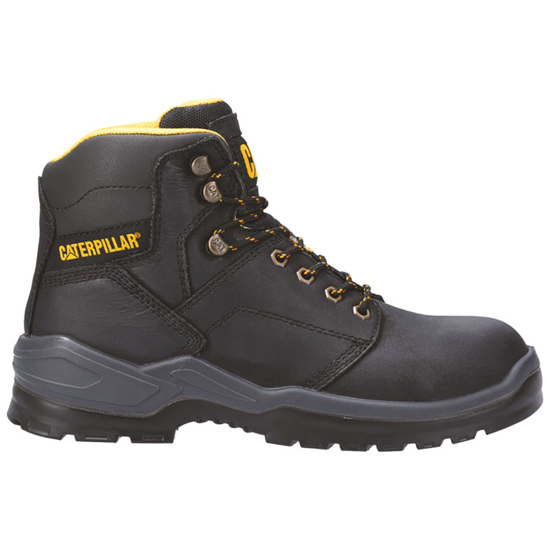 Chaussures De Sécurité Hautes – Caterpillar Striver Noir S3 SRC – Tige Cuir Nubuck & Nylon Waterproof – Embout Acier – Homme