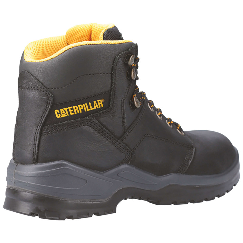 Chaussures De Sécurité Hautes – Caterpillar Striver Noir S3 SRC – Tige Cuir Nubuck & Nylon Waterproof – Embout Acier – Homme