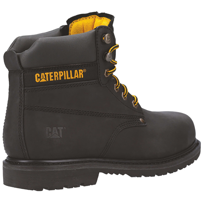 Chaussures De Sécurité Hautes – Caterpillar Powerplant Noir S3 HRO SRA – Cuir Nubuck Waterproof – Embout Acier – Homme