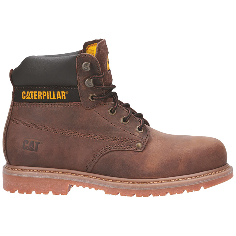 Chaussures De Sécurité Hautes – Caterpillar Powerplant Marron S3 HRO SRA – Cuir Nubuck Waterproof – Embout Acier – Homme