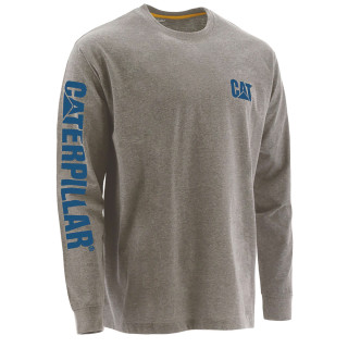 Tee-Shirt Manches Longues – Caterpillar ML Banner Gris – 100% Coton – Confort Travail Extérieur