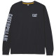 Tee-Shirt Manches Longues – Caterpillar ML Banner Navy – 100% Coton – Confort Travail Extérieur