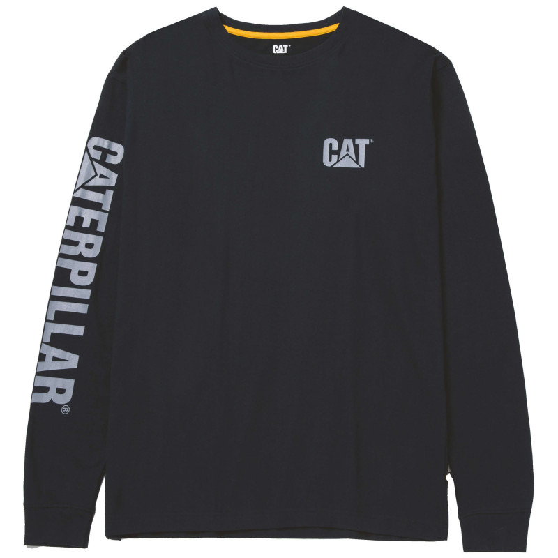 Tee-Shirt Manches Longues – Caterpillar ML Banner Navy – 100% Coton – Confort Travail Extérieur
