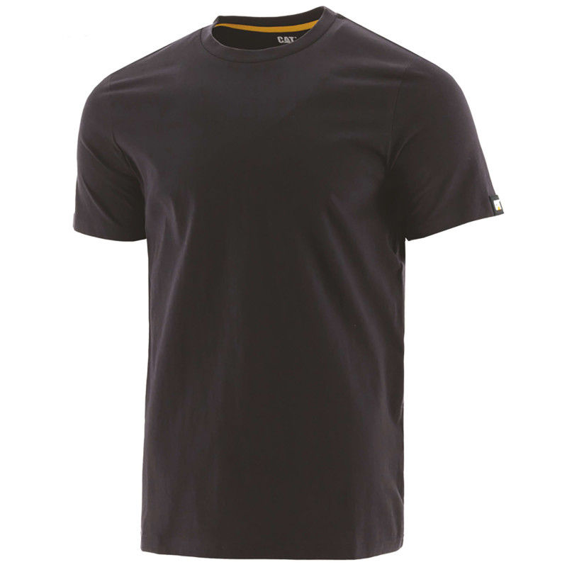 Tee-Shirt Manches Courtes – Caterpillar Essentials Noir – 60% Coton 40% Polyester – Léger & Confortable – Travail Extérieur