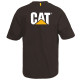 Tee-Shirt Manches Courtes – Caterpillar Trademark Noir – 100% Coton Jersey 200g – Résistant – Travail Extérieur