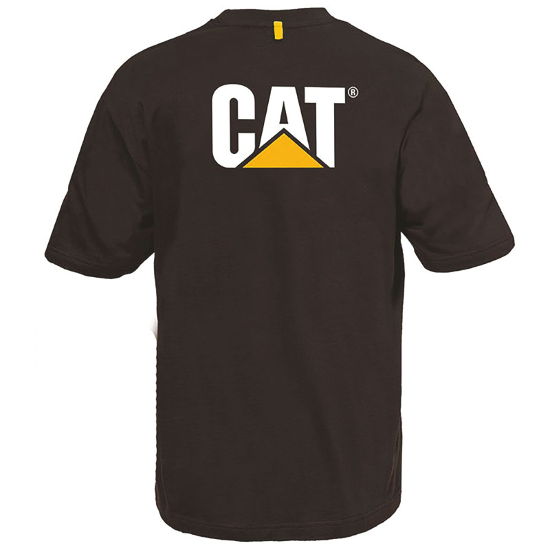 Tee-Shirt Manches Courtes – Caterpillar Trademark Noir – 100% Coton Jersey 200g – Résistant – Travail Extérieur