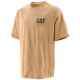 Tee-Shirt Manches Courtes – Caterpillar Trademark Beige – 100% Coton Jersey 200g – Résistant – Travail Extérieur