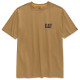 Tee-Shirt Manches Courtes – Caterpillar Trademark Beige – 100% Coton Jersey 200g – Résistant – Travail Extérieur