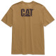 Tee-Shirt Manches Courtes – Caterpillar Trademark Beige – 100% Coton Jersey 200g – Résistant – Travail Extérieur