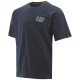Tee-Shirt Manches Courtes – Caterpillar Trademark Marine – 100% Coton Jersey 200g – Résistant – Travail Extérieur