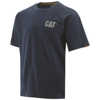 Tee-Shirt Manches Courtes – Caterpillar Trademark Marine – 100% Coton Jersey 200g – Résistant – Travail Extérieur