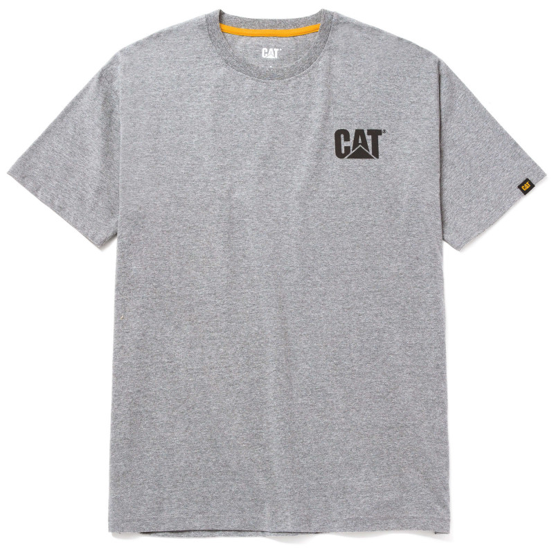 Tee-Shirt Manches Courtes – Caterpillar Trademark Gris Clair – 88% Coton 12% Polyester – Jersey 200g – Travail Extérieur