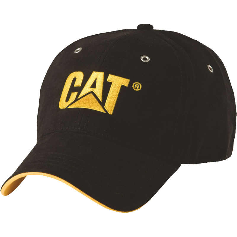 Casquette Baseball – Caterpillar Trademark Noir – 100% Polyester – Aérée – Protection Solaire Travail Extérieur