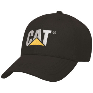 Casquette Baseball Ajustable – Caterpillar Trademark Noir – 100% Coton – Aérée – Protection Solaire Travail Extérieur