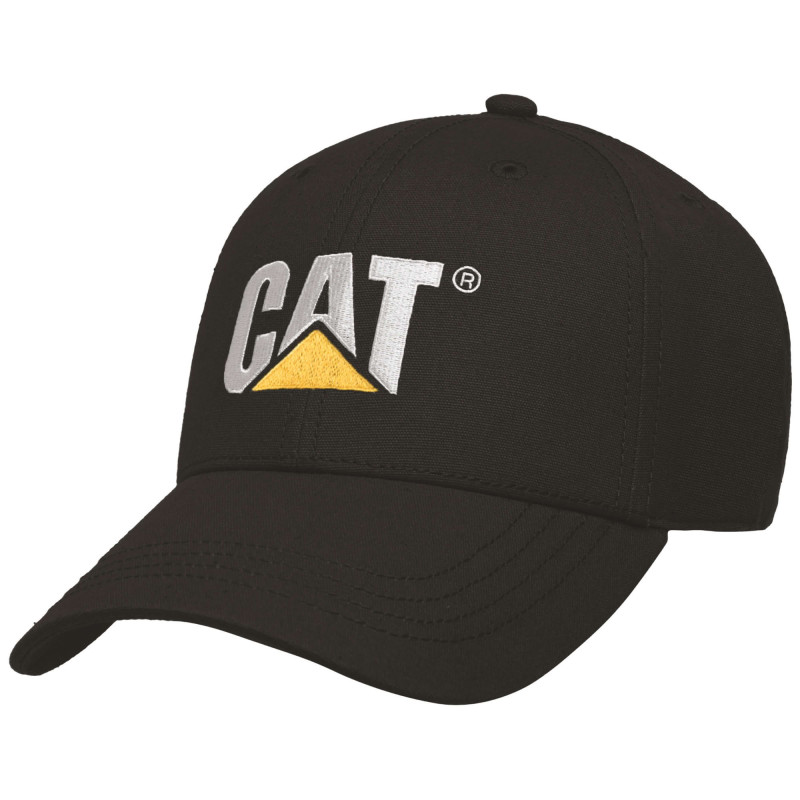 Casquette Baseball Ajustable – Caterpillar Trademark Noir – 100% Coton – Aérée – Protection Solaire Travail Extérieur