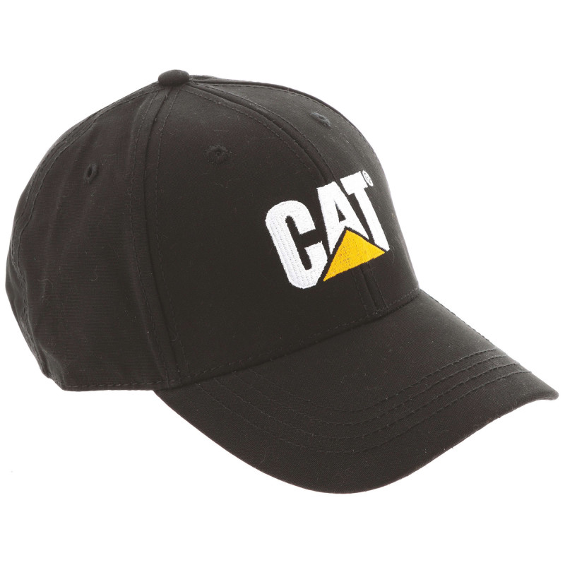 Casquette Baseball Ajustable – Caterpillar Trademark Noir – 100% Coton – Aérée – Protection Solaire Travail Extérieur