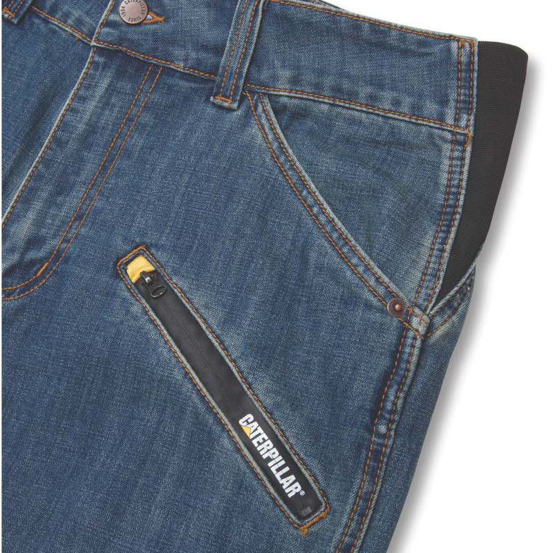 Jeans De Travail Slim – Caterpillar Trades Bleu – Denim Stretch – Multi-Poches – Confort & Résistance