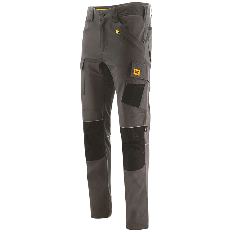 Pantalon De Travail Slim – Caterpillar Trades Gris – Denim Stretch – Multi-Poches – Confort & Durabilité