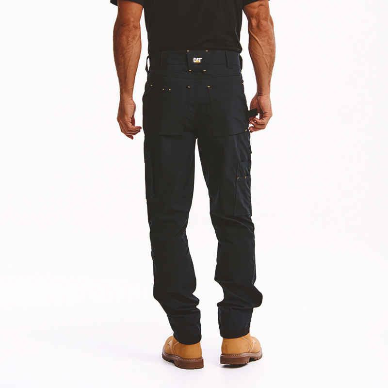 Pantalon De Travail Slim – Caterpillar Nexus Noir – Stretch Léger – 50% Coton – Genoux Renforcés – Multi-Poches