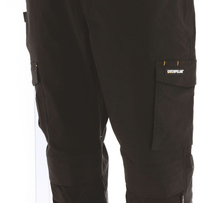 Pantalon De Travail Slim – Caterpillar Nexus Noir – Stretch Léger – 50% Coton – Genoux Renforcés – Multi-Poches