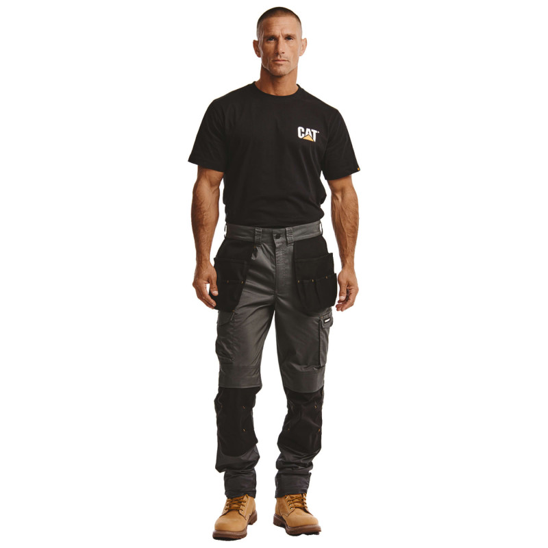 Pantalon De Travail Holster Slim – Caterpillar Nexus Holster Gris – Stretch Renforcé – Genoux Renforcés – Multi-Poches