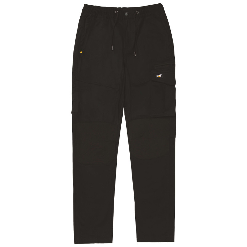 Pantalon De Travail Baggy Slim – Caterpillar Dynamic Noir – 97% Coton – Taille Élastique – Genoux Renforcés Oxford
