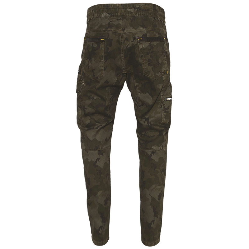 Pantalon De Travail Baggy Slim – Caterpillar Dynamic Camo – 97% Coton – Taille Élastique – Genoux Renforcés Oxford