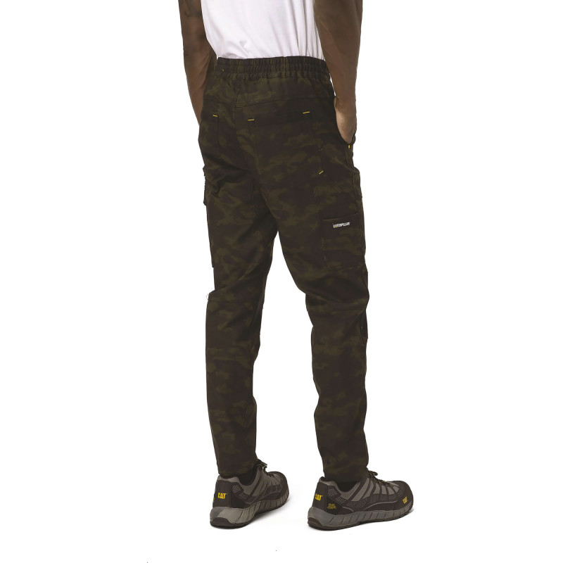 Pantalon De Travail Baggy Slim – Caterpillar Dynamic Camo – 97% Coton – Taille Élastique – Genoux Renforcés Oxford