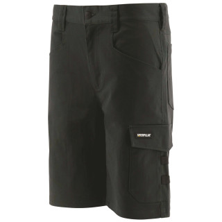 Short De Travail Stretch – Caterpillar Tracker Noir – 65% Coton – Multi-Poches Cargo – Confort Été