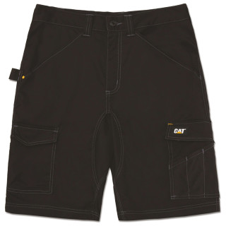 Short De Travail Stretch – Caterpillar Essential Noir – 65% Polyester / 33% Coton / 2% Élasthanne – Coupe Slim – Multi-Poches