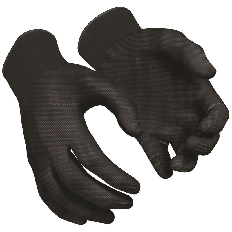 100 gants de protection nitrile noirs