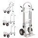 Diable aluminium 3 en 1 - charge maxi 250kg - 2 roues pivotantes - 2 roues gonflables - Plateau 45,5 x 18 cm