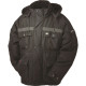 Parka Noire Homme – Caterpillar – Tissu Oxford – Doublure Micropolaire – Idéale Froid & Pluie – Capuche Double Amovible