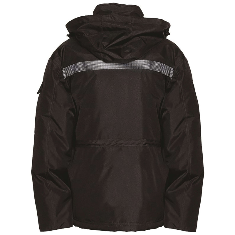 Parka Noire Homme – Caterpillar – Tissu Oxford – Doublure Micropolaire – Idéale Froid & Pluie – Capuche Double Amovible