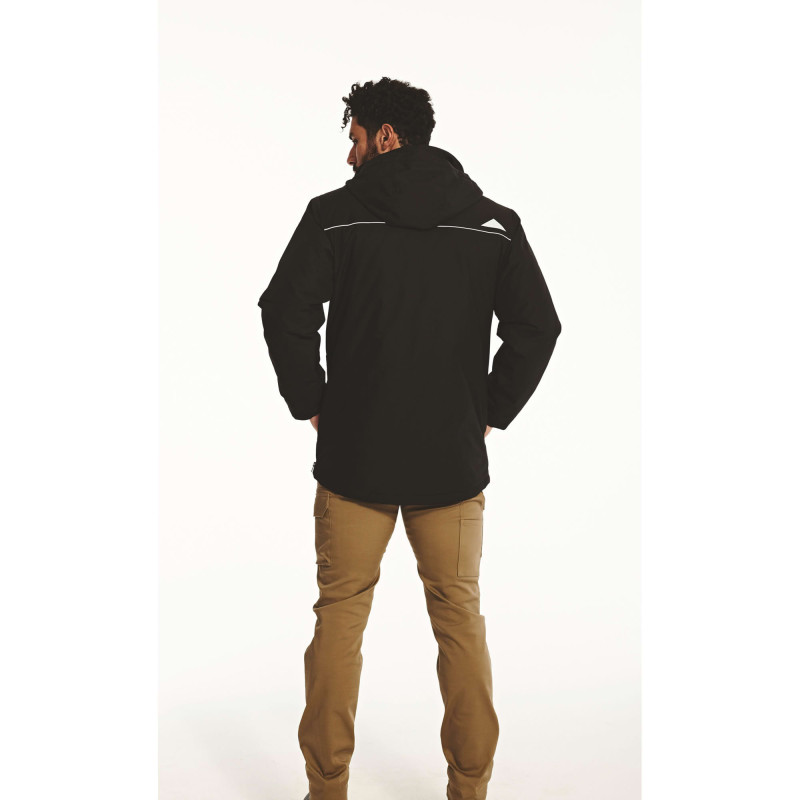 Parka De Travail Noire – Caterpillar – Doublure Micropolaire – Imperméable & Chaud – Capuche Amovible