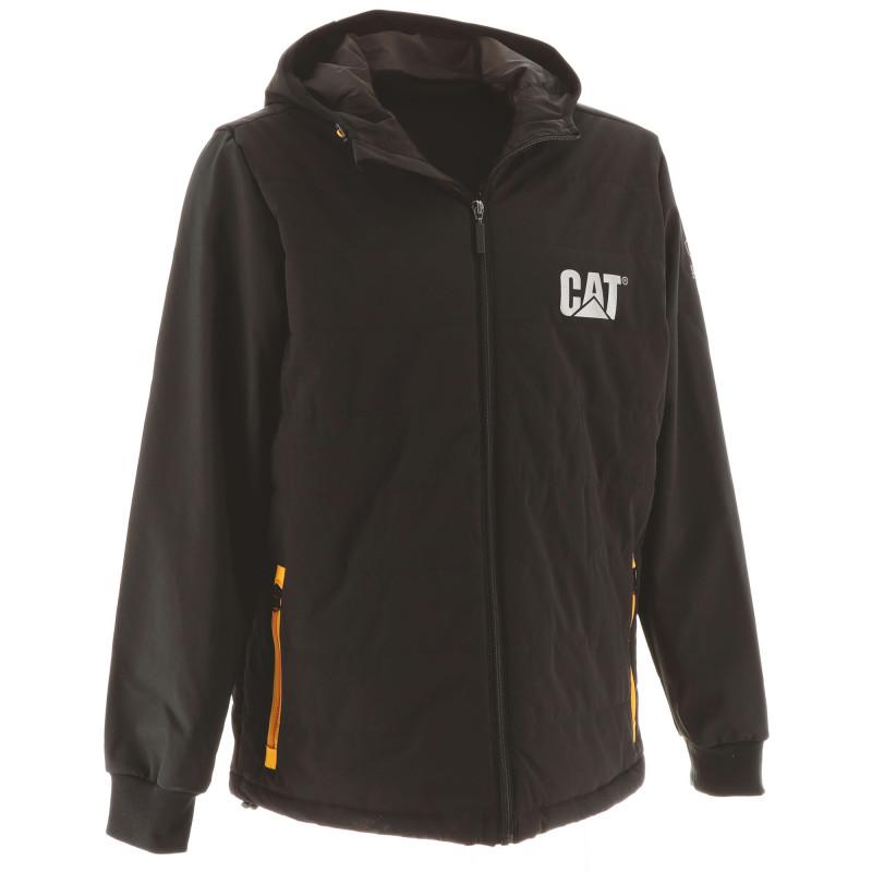 Blouson De Travail Noir – Caterpillar Tech Hybrid– Tissu Softshell & Doublure Micropolaire – Léger & Résistant