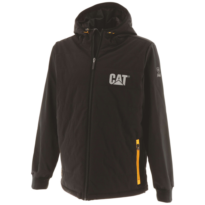 Blouson De Travail Noir – Caterpillar Tech Hybrid– Tissu Softshell & Doublure Micropolaire – Léger & Résistant