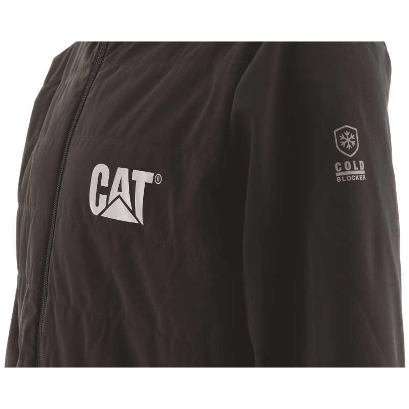 Blouson De Travail Noir – Caterpillar Tech Hybrid– Tissu Softshell & Doublure Micropolaire – Léger & Résistant