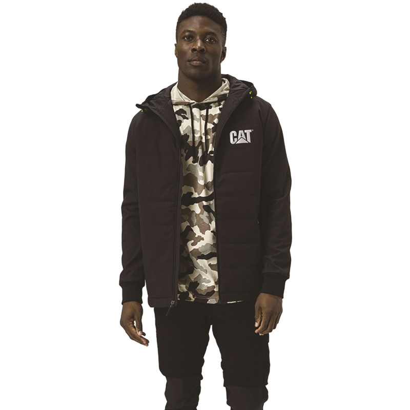 Blouson De Travail Noir – Caterpillar Tech Hybrid– Tissu Softshell & Doublure Micropolaire – Léger & Résistant