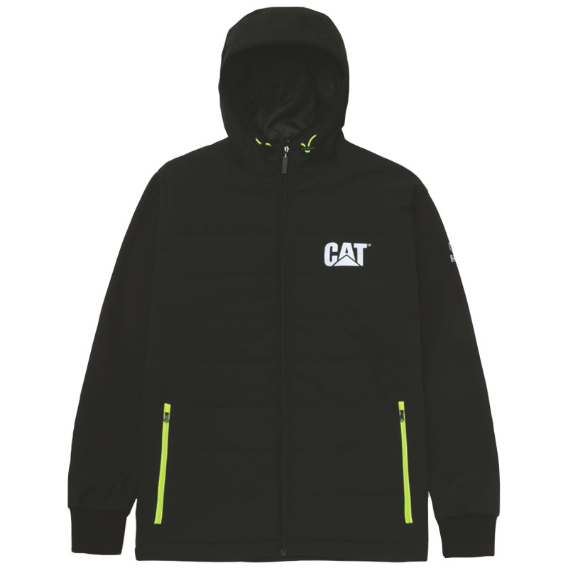 Blouson De Travail Noir – Caterpillar Tech Hybrid – Tissu Softshell & Doublure Micropolaire– Léger & Résistant