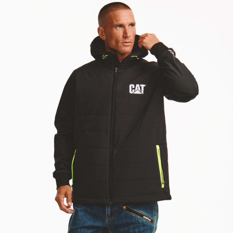 Blouson De Travail Noir – Caterpillar Tech Hybrid – Tissu Softshell & Doublure Micropolaire– Léger & Résistant