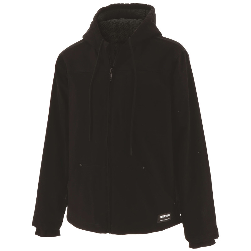 Veste De Travail Sherpa – Caterpillar Noire – Intérieur Doublé Sherpa – Tissu Coton Canvas Résistant – Homme